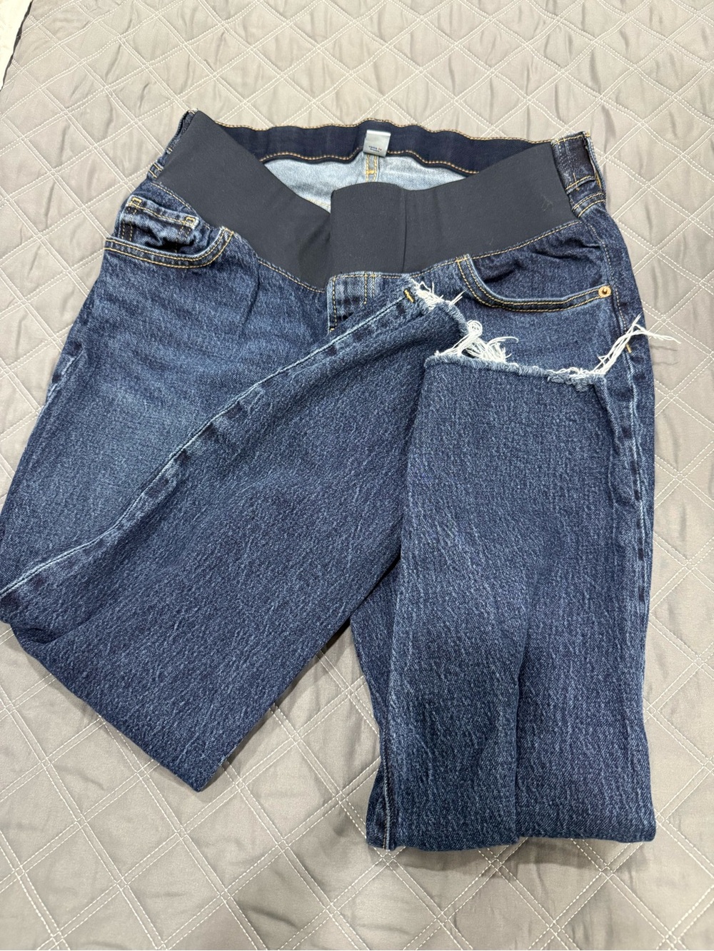 Old Navy Dark Blue Maternity Jeans with Stretch Waistband